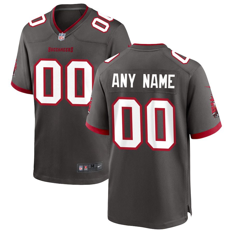 Men Tampa Bay Buccaneers Nike Pewter Alternate Custom Game NFL Jersey->customized nfl jersey->Custom Jersey